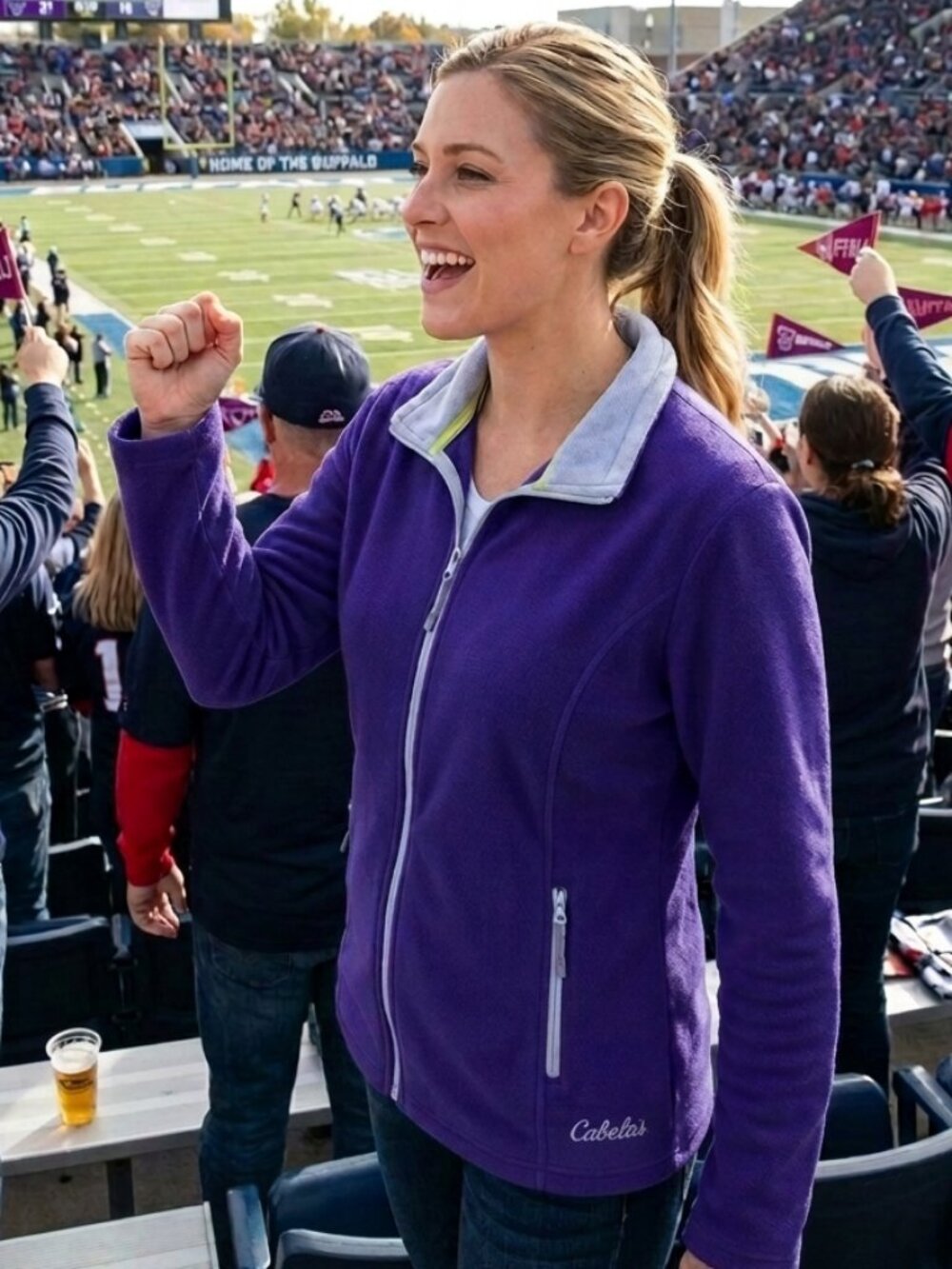 Cabela's Women's Snake River Full-Zip Fleece Jacket Violet-Purple Size L Pockets